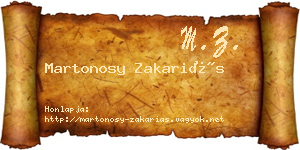Martonosy Zakariás névjegykártya